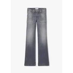 Jeans flare gris N°2 en coton Fleur