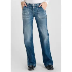 Jeans flare, très évasé , longueur 34 bleu Ode