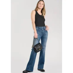 Jeans flare, très évasé PULP high flare, longueur 34 bleu en coton Agnes