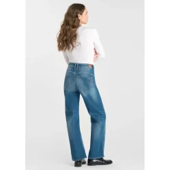 Jeans flare, très évasé pulp wide leg taille haute 7/8ème, longueur 34 bleu Nell