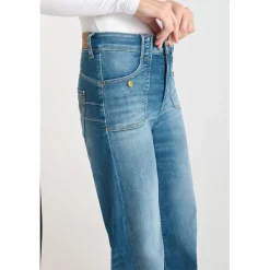 Jeans flare, très évasé pulp wide leg taille haute 7/8ème, longueur 34 bleu Nell