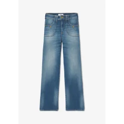 Jeans flare, très évasé pulp wide leg taille haute 7/8ème, longueur 34 bleu Nell