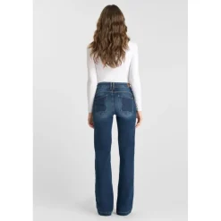 Jeans flare, très évasé PULP high flare, longueur 34 bleu Dot en coton