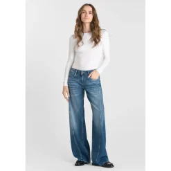 Jeans flare, très évasé wide leg , longueur 34 bleu Hana