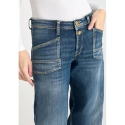 Jeans flare, très évasé wide leg , longueur 34 bleu Fern