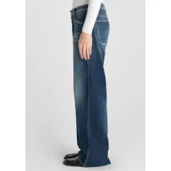 Jeans flare, très évasé wide leg , longueur 34 bleu Fern