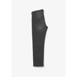 Jeans garçon, regular, droit 800/16, longueur 34 noir en coton