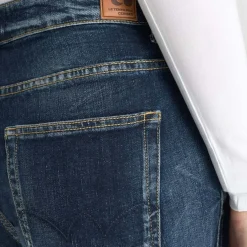Jeans loose, large 400/60 girlfriend taille haute, longueur 34 bleu Lina