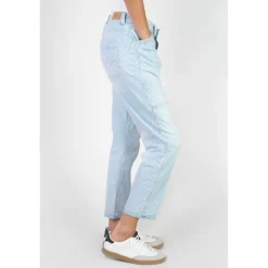 Jeans loose, large 400/60 girlfriend taille haute, 7/8ème bleu Ida