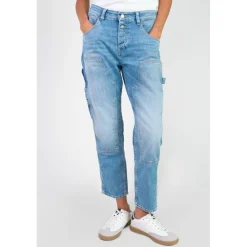 Jeans loose, large 400/60 girlfriend taille haute, 7/8ème bleu Rose