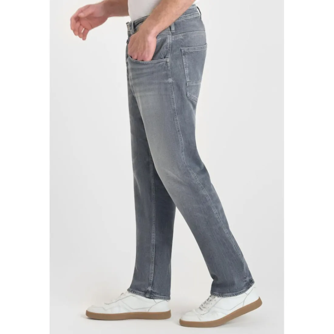 Jeans loose, large 800/60 loose , longueur 34 gris Cleo en coton