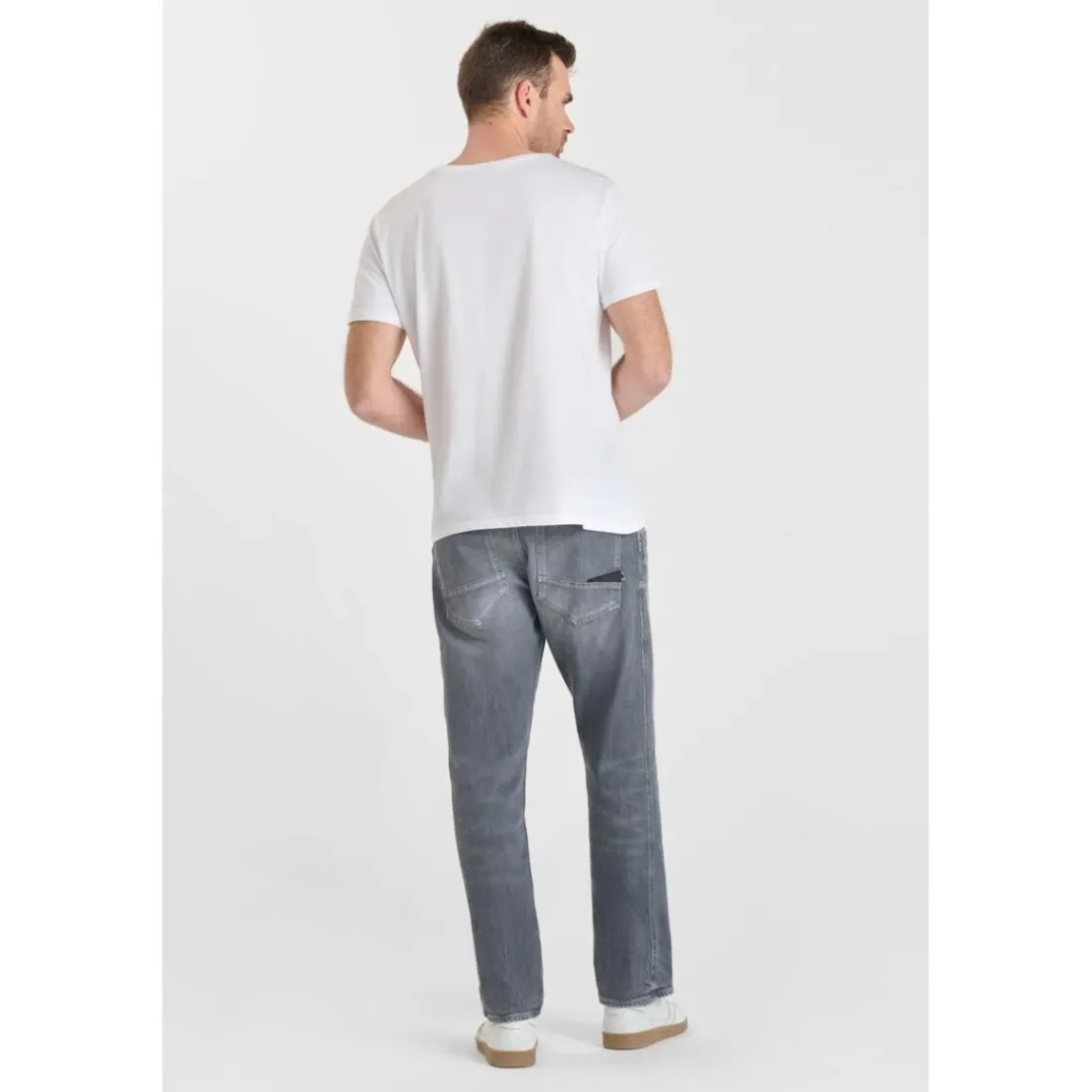 Jeans loose, large 800/60 loose , longueur 34 gris Cleo en coton
