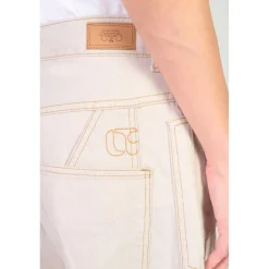 Jeans loose, large balloon taille haute, longueur 34 blanc Luna
