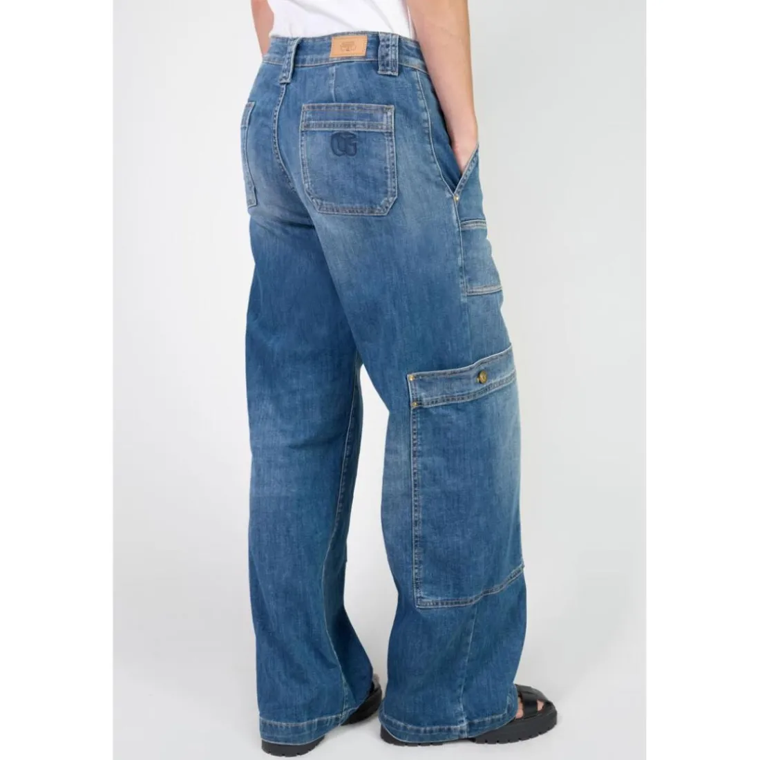 Jeans loose, large HOLLY, longueur 34 bleu Mila