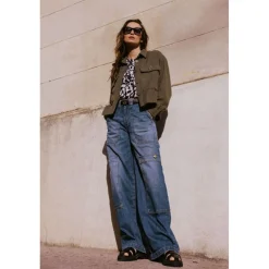Jeans loose, large HOLLY, longueur 34 bleu Mila