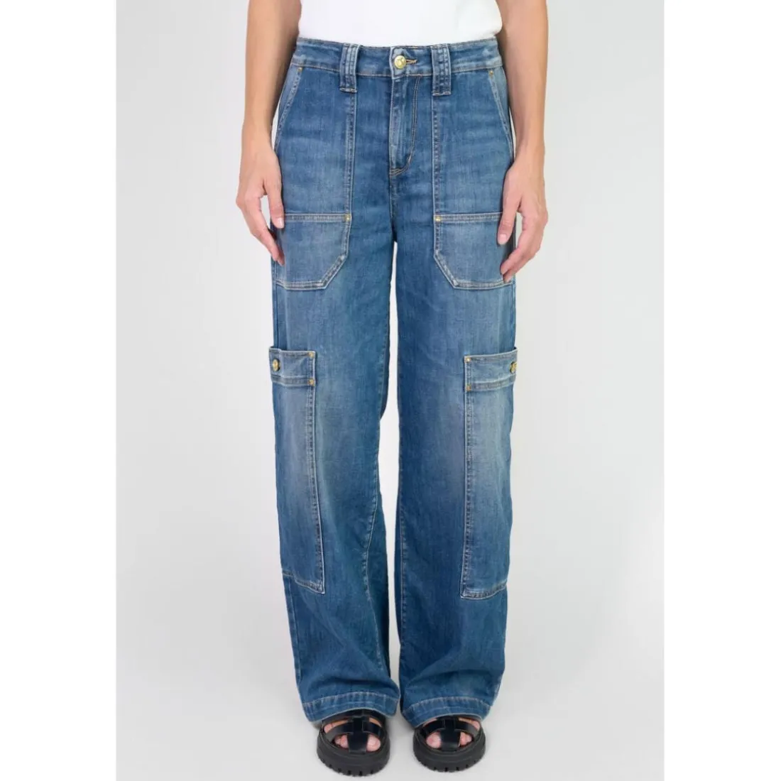 Jeans loose, large HOLLY, longueur 34 bleu Mila