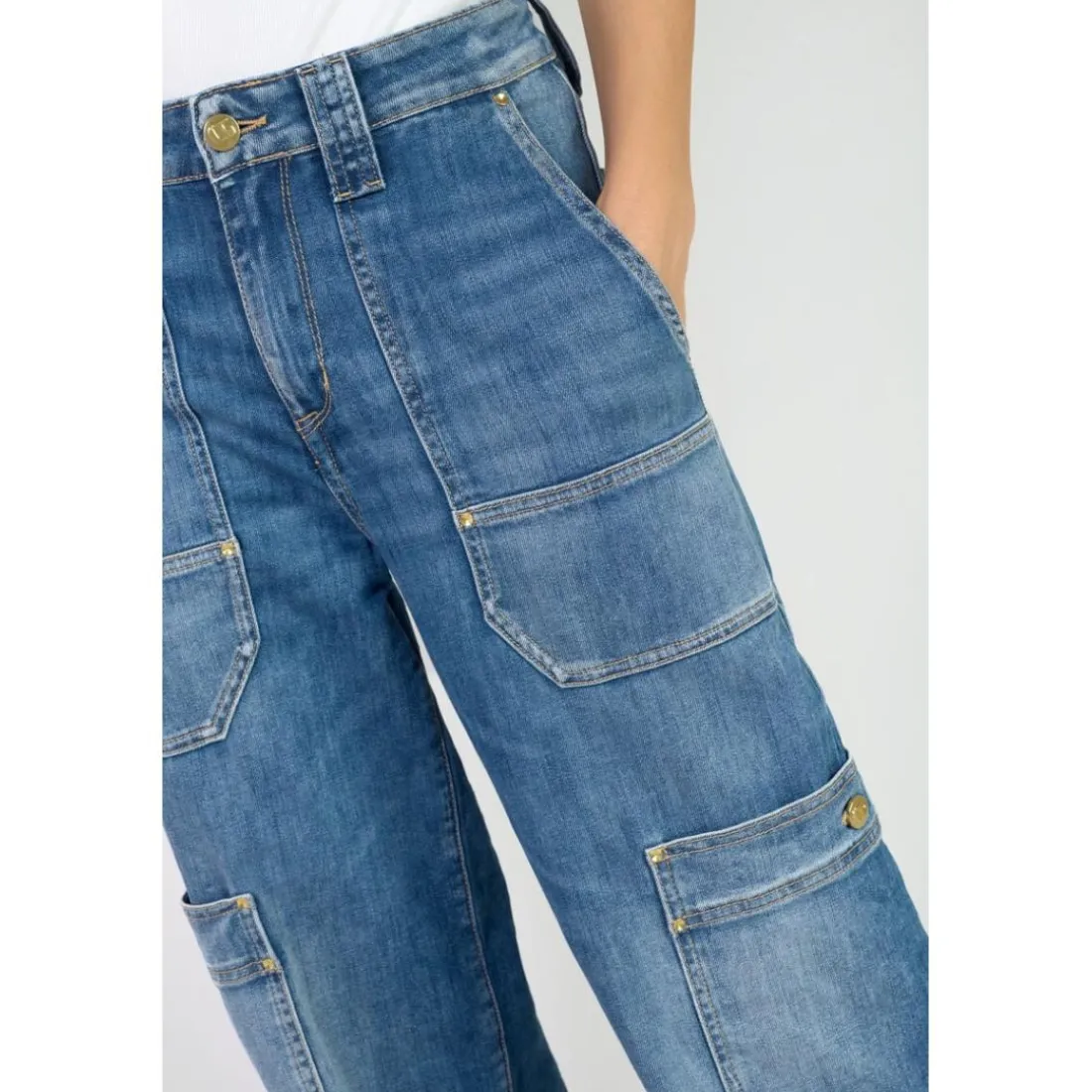 Jeans loose, large HOLLY, longueur 34 bleu Mila