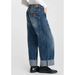 Jeans loose, large LEAL, longueur 34 bleu en coton Page
