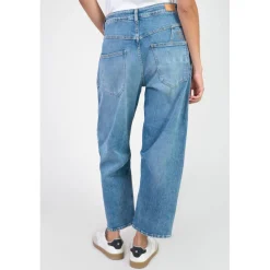 Jeans loose, large MADIE, longueur 34 bleu en cuir Willa