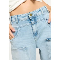 Jeans loose, large MADIENEO, longueur 34 bleu Lise