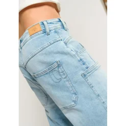 Jeans loose, large MADIENEO, longueur 34 bleu Lise