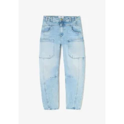 Jeans loose, large MADIENEO, longueur 34 bleu Lise