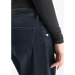 Jeans loose, large wide leg , longueur 34 bleu en coton Liz