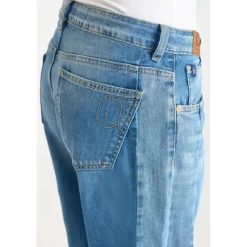 Jeans loose, large wide leg , longueur 34 bleu Gwen