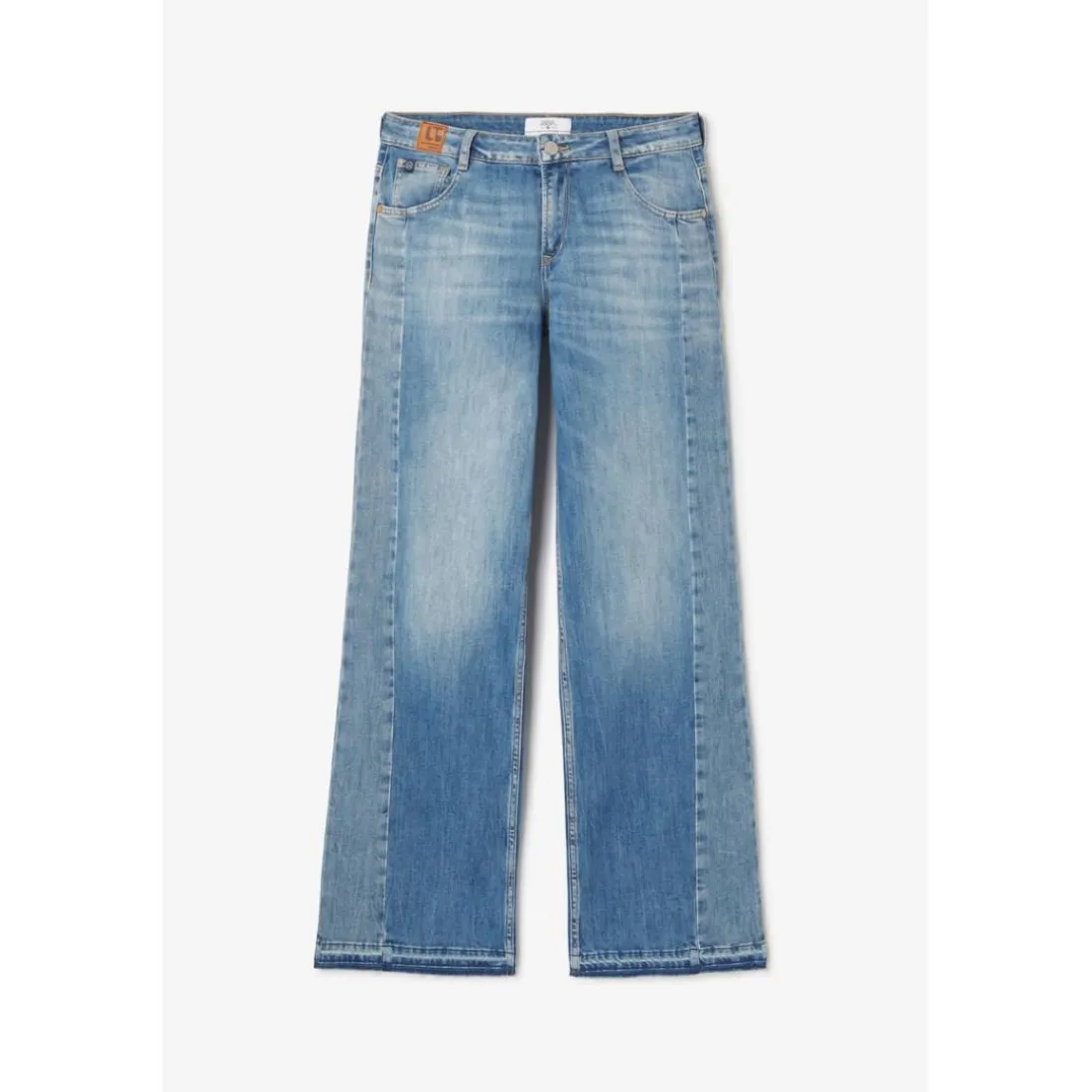 Jeans loose, large wide leg , longueur 34 bleu Gwen