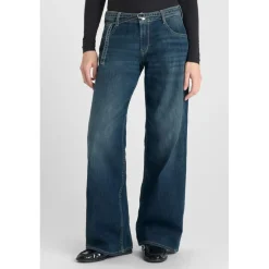 Jeans loose, large wide leg , longueur 34 bleu Maya