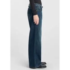 Jeans loose, large wide leg , longueur 34 bleu Maya