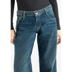 Jeans loose, large wide leg , longueur 34 bleu Maya