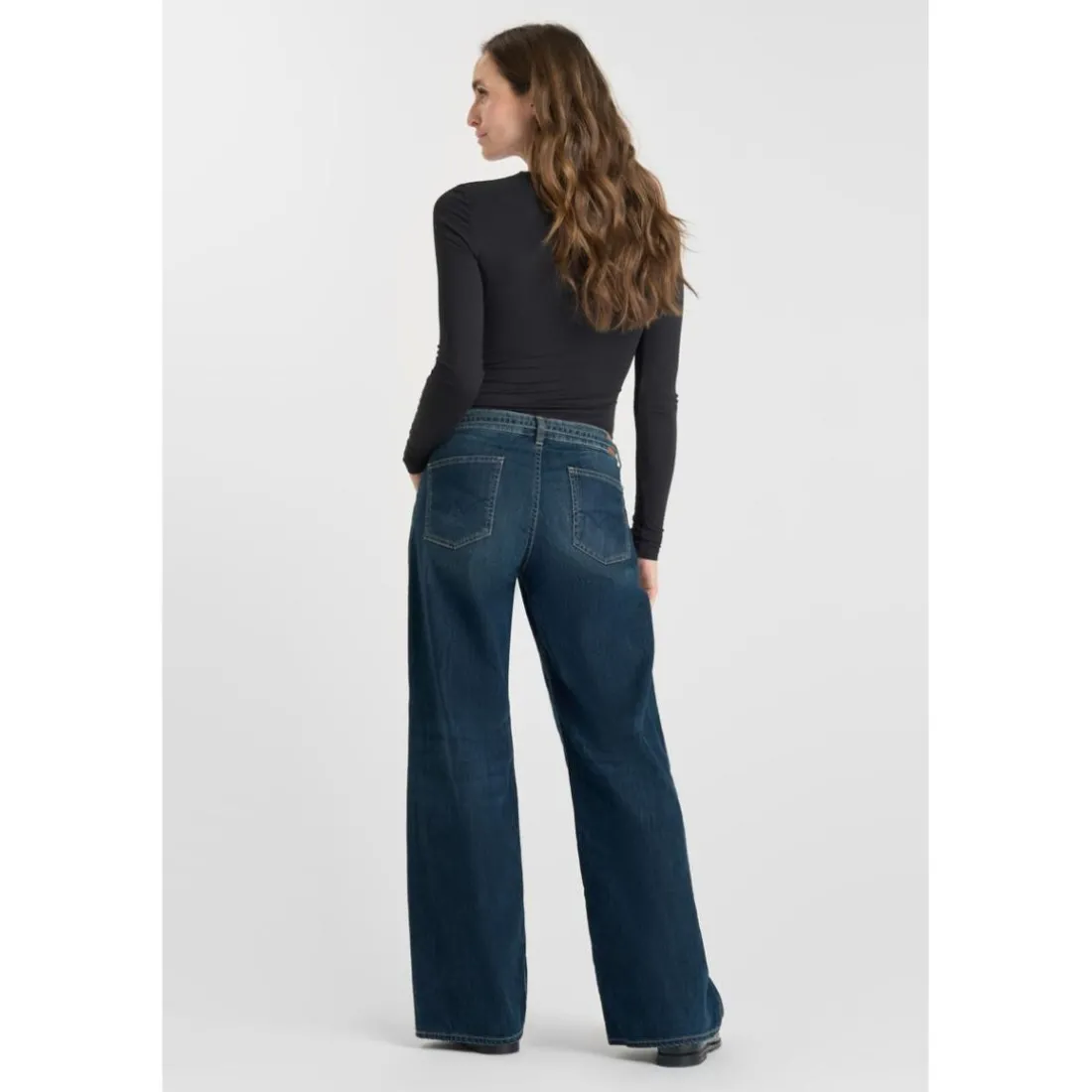 Jeans loose, large wide leg , longueur 34 bleu Maya