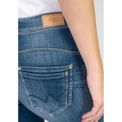 Jeans push-up regular, droit taille haute PULP, longueur 34 bleu en coton Demi