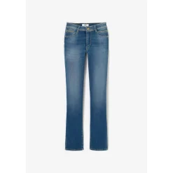Jeans push-up regular, droit taille haute PULP, longueur 34 bleu en coton Demi