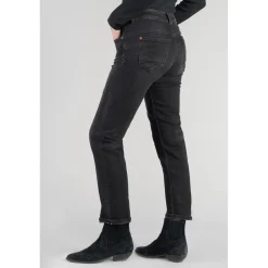 Jeans push-up regular, droit taille haute PULP, 7/8ème noir en coton