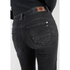 Jeans push-up regular, droit taille haute PULP, 7/8ème noir en coton