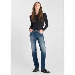 Jeans push-up regular, droit taille haute PULP, longueur 34 bleu Eva