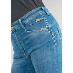 Jeans push-up regular, droit taille haute PULP, longueur 34 bleu Fern en coton