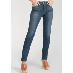 Jeans push-up regular, droit taille haute PULP, longueur 34 bleu en coton Rae