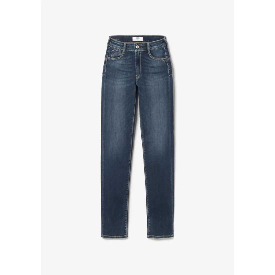 Jeans push-up regular, droit taille haute PULP, longueur 34 bleu en coton Rae