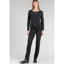 Jeans push-up regular, droit taille haute PULP, longueur 33 noir en coton