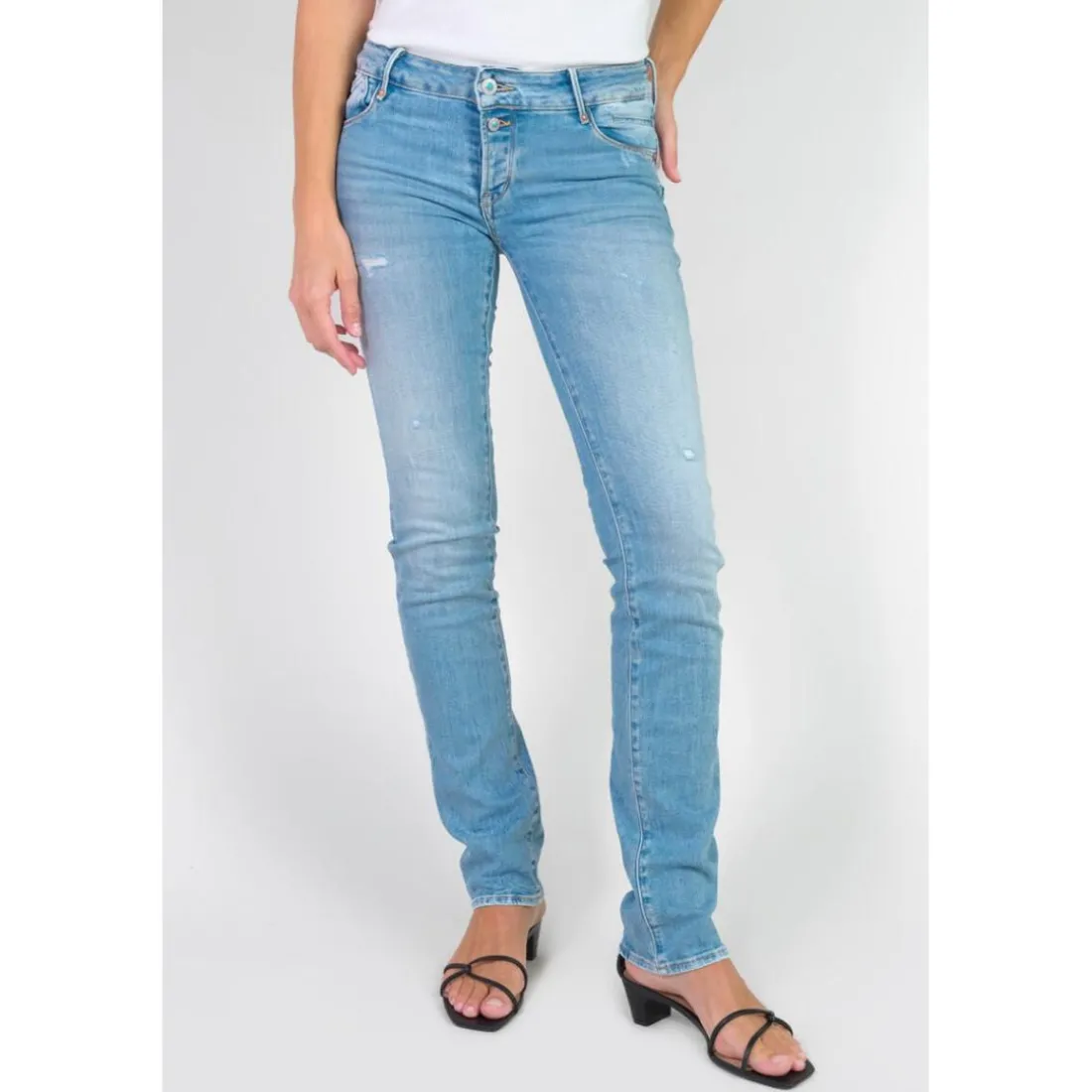 Jeans push-up slim PULP, longueur 34 bleu en coton Nia