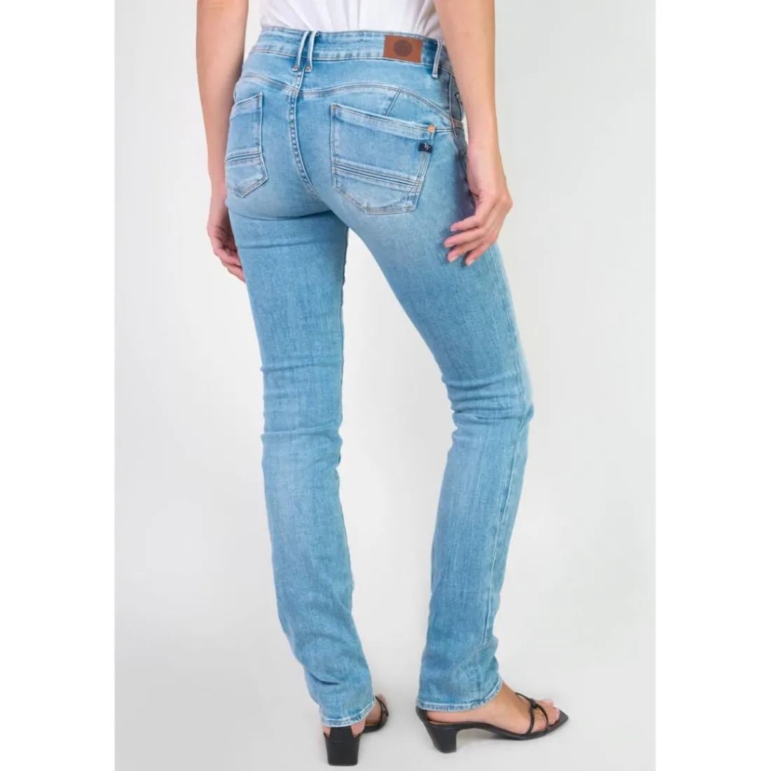 Jeans push-up slim PULP, longueur 34 bleu en coton Nia