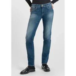 Jeans push-up slim PULP, longueur 34 bleu en coton Yule