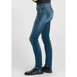 Jeans push-up slim PULP, longueur 34 bleu en coton Yule
