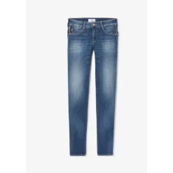 Jeans push-up slim PULP, longueur 34 bleu en coton Yule