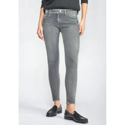 Jeans push-up slim PULP, 7/8ème gris en coton Sia