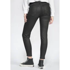 Jeans push-up slim taille haute PULP, 7/8ème noir en coton Wren