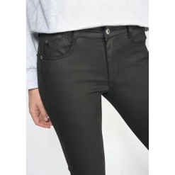 Jeans push-up slim taille haute PULP, 7/8ème noir en coton Wren